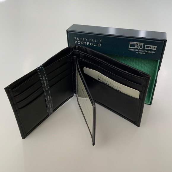 Perry Ellis Portfolio Passcase Removable ID Wallet - Picture 7 of 8